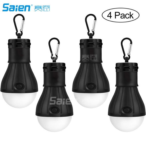 Lanterna de acampamento do diodo emissor de luz, [4 Pack] Luz ao ar livre portátil do bulbo da emergência da barraca da luz para acampar, hiking, pesca, furacão, Outage