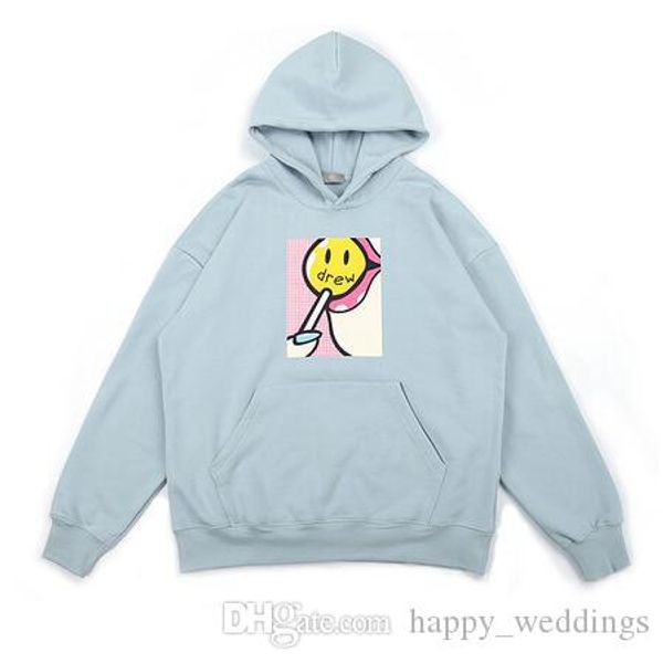

2019 winter warm hoodies men women printed drew justin bieber fleeces hoody sweatshirts cotton men hoodies, Black
