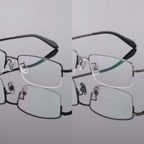 

men's small pure titanium casual business glasses frame ultra light half frame glasses 8967, Silver