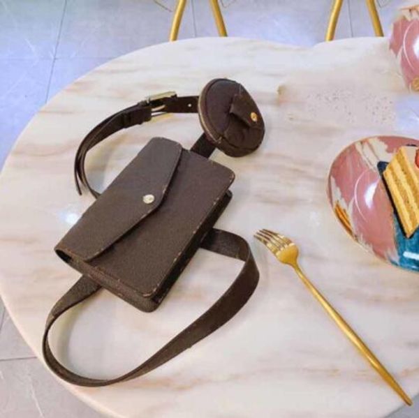 

2020 новый модный дизайнер роскошный кошелек сумка цветок 2 штуки талии сумка кошельков монеты дизайнерский цветочный узор кошелек сумка 857