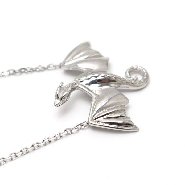 

925 sterling silver game of thrones daenerys dragon necklace pendant 45+5cm chain