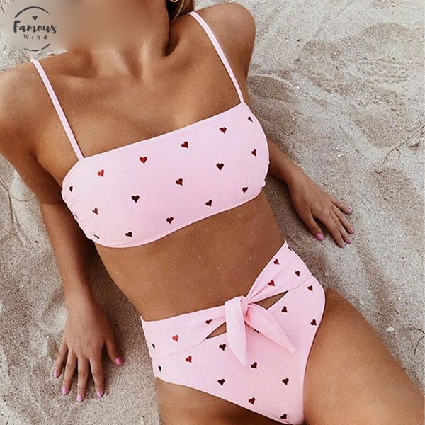 

2019 summer high waist women bikini set swimsuit push up print bikini swimwear girl letter bow knot bathing suit brazilian biquini, White;black