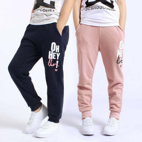 

детские брюки хлопок весной и осенью новый спортивные детская одежда письма случайных мальчиков и девочка брюки детской одежды, Blue