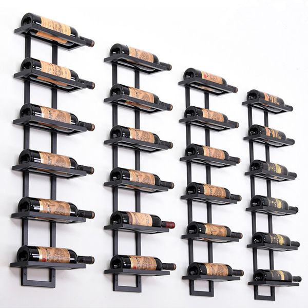 

modern iron wall-mounted wine holder simple hanging wine rack holder iron art support cabinet flailted types 2-6 bottles