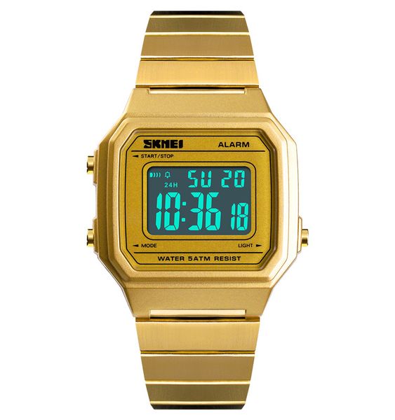 

skmei 1377 fashion mens watches electronic digital watch men waterproof sports watches, Slivery;brown