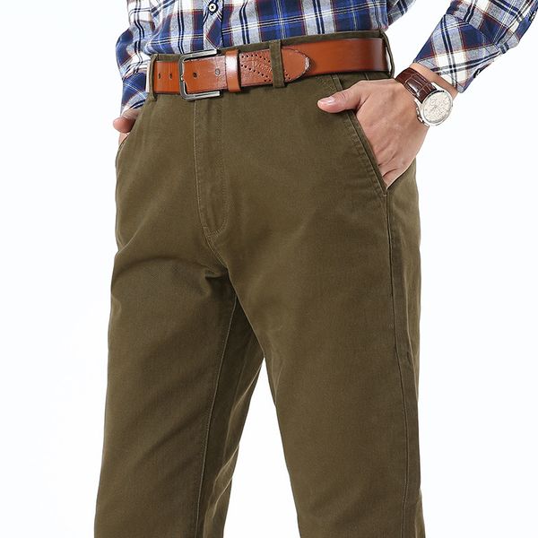 

men's pants icpans casual men plus size 40 42 black army khaki loose cotton straight trousers classic
