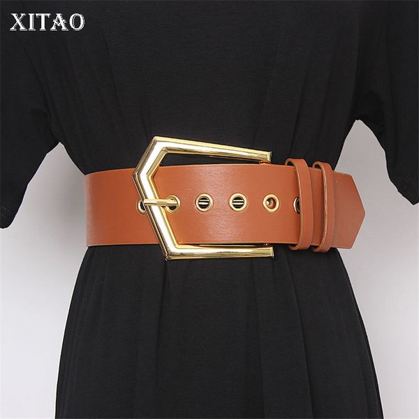 

xitao fashion women cummerbunds fashion new 2020 spring elegant small fresh casual pu goddess fan loose cummerbunds gcc3039, Black;brown