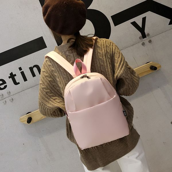 

new fashion tide simple campus student backpack solid color casual ladies backpack outdoor shopping light shoulder bag