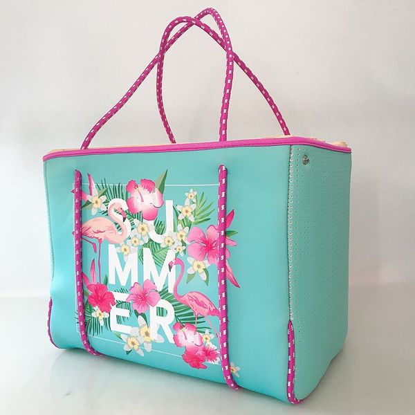 

2020 women beach bag printing handbag neoprene tote fashion trapeze tote messenger bags women shoulder bag designer yoga bag