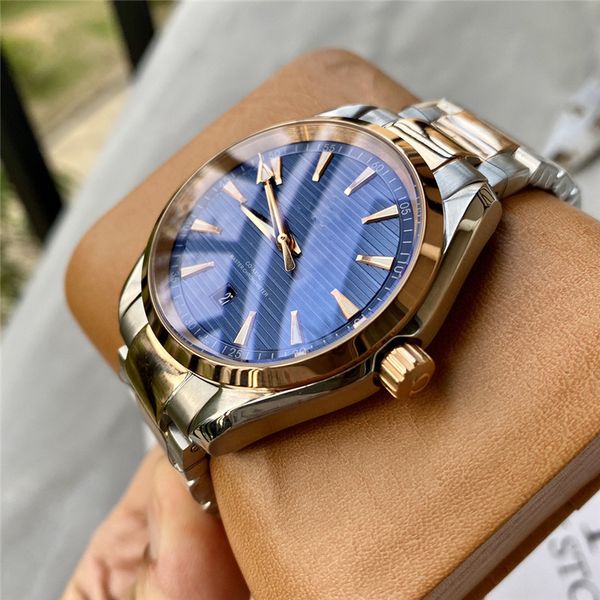 

men mens watches aqua t erra co-axial watch automatic movement 41mm dial reloj 316 stainless steel watches wristwatches, Slivery;brown