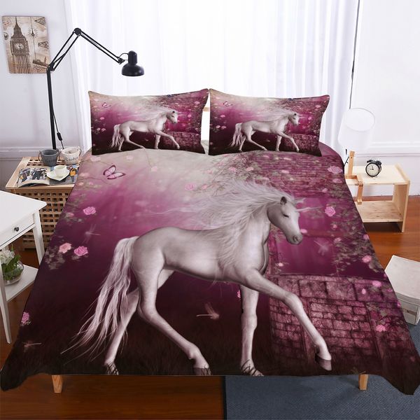 Best Wensd Wholesale Bed Set Cute Quilt Cover Pillowcases Cute Bedroom Sets Bedding Quality King Kids Unicorn Birthday Bedding Blanket Covers Luxury