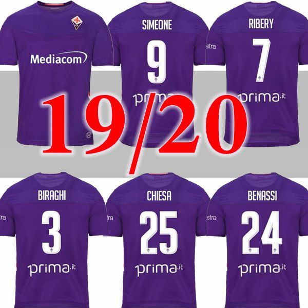 

новые 19/20 фиорентина главная трикотажных изделий футбола 2020 рибери симеоне rui costa veretout футбол рубашка benassi edmundo форма футбо, Black;yellow