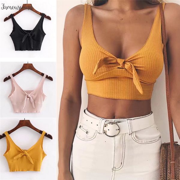 

топы sexy лук цвет спагетти ремень crop top назад pure cami top vest лето женский пляж вскользь тонкий тройники, White