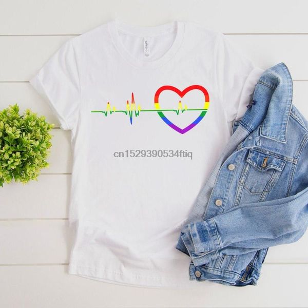 

rainbow heartbeat lgbtq pullover t shirt, White;black