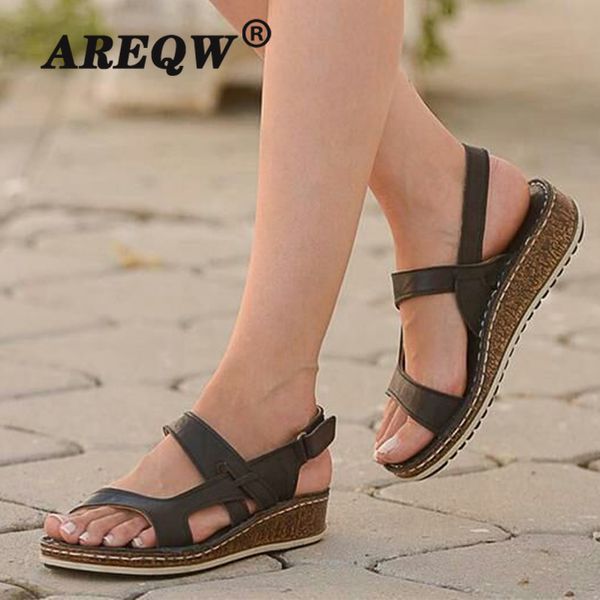 

women sandals classic summer sandals soft bottom wedges shoes for woman heels beach chaussures femme women casual shoes, Black