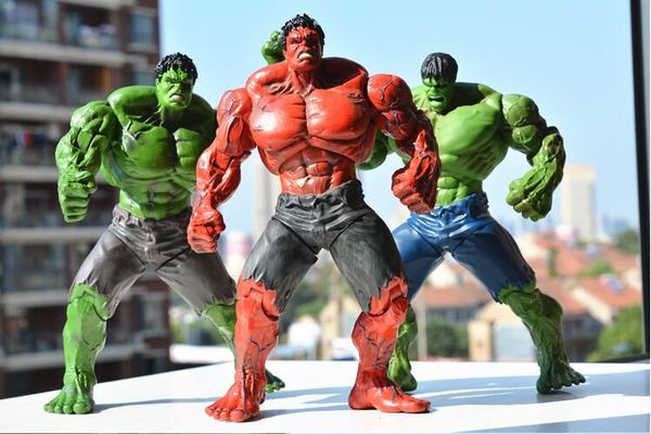 

green/red hulk the avengers movie 26cm and 42cm action figures toy movable joints pvc model dolls movable anime figure kids gift