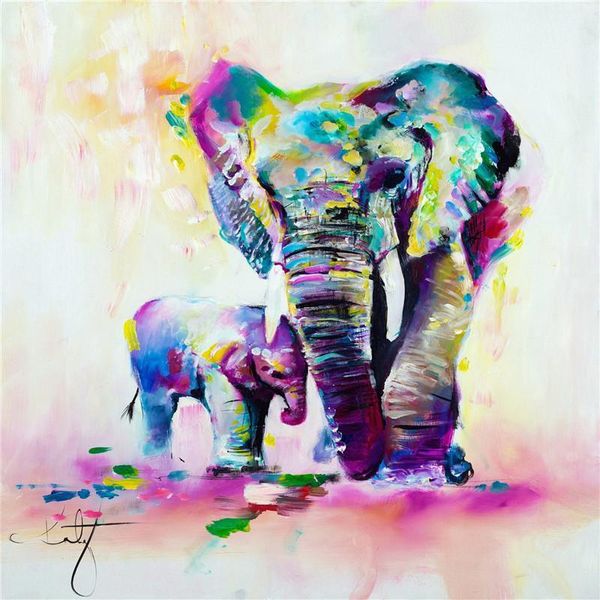 

canvas prints wall art hd print colorful elephant animals abstract oil painting on canvas for bedroom living room decoration no frame
