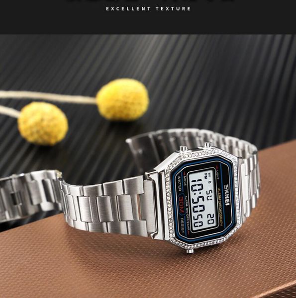 

kf91w ultra-thin with brick edging b640w waterproof retro small square business casual a158w ladies electronic watch diamond f91 f91w, Slivery;brown