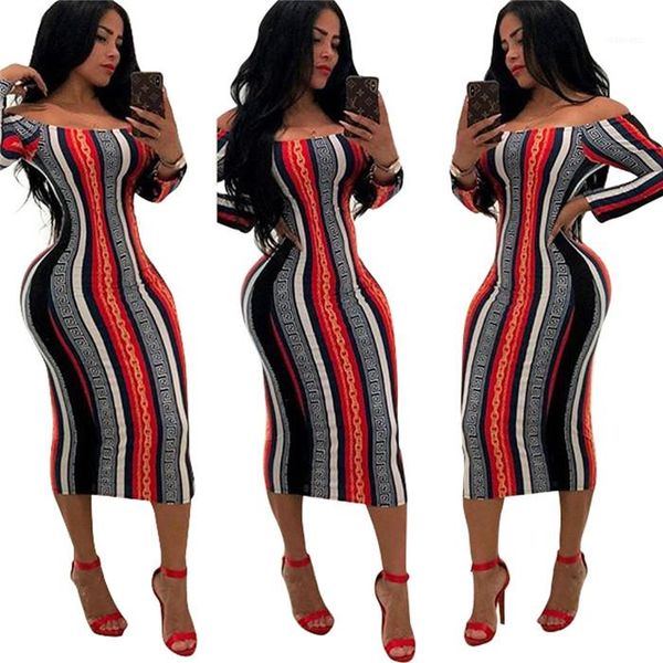 

striped club dresses female clothing new designer summer party dresses long sleeve slash neck skinny dress lady, White;black