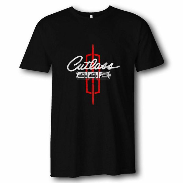 

cutlass 442 vintage oldsmobile emblem racing reprint logo t shirt hws, White;black