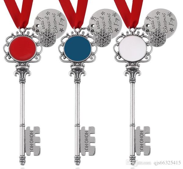 

60pc/lot monogram christmas magic santa keys keychain wand stick letter red rope chain keyring choker xmas tree decoration gifts, Slivery;golden