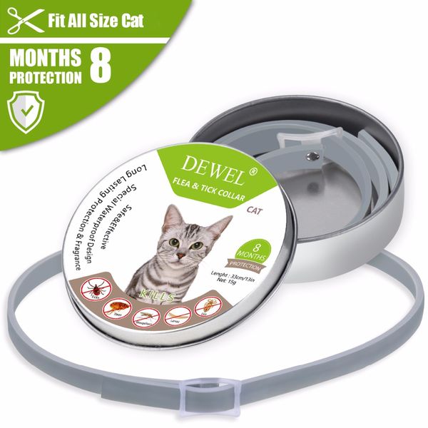 

cat ошейник анти блошиных комары тики водонепроницаемого cat flea воротник для домашних животных 8 месяцев защиты