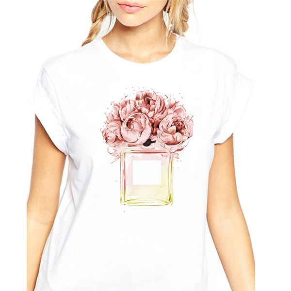 

женская верхняя одежда футболка сладкое для женщин мода красочные printed tops простой modal печать стиль женщины t shirt drop доставка, White