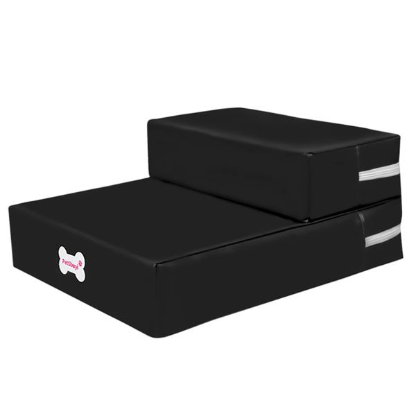 

waterproof leather foldable pet stairs detachable pet bed cat dog ramp 2 steps ladder for small dogs puppy cat bed 30