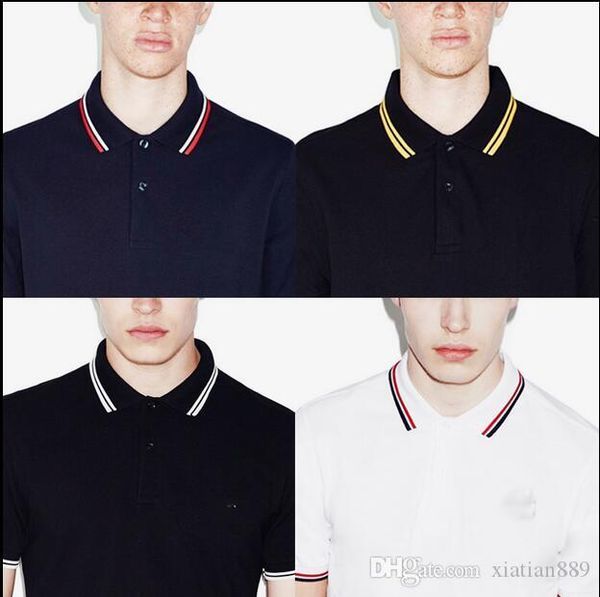 

новый бренд summer men polo fred марка вышивки рубашка с коротким рукавом топы отложным воротником поло одежда мужской моды повседневный pol, White;black