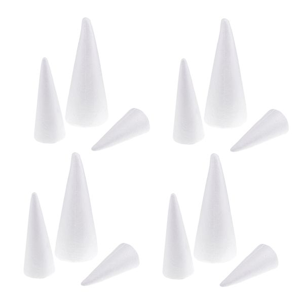 

12 cone shape styrofoam foam for handmade modelling kid craft diy 15/20/25cm
