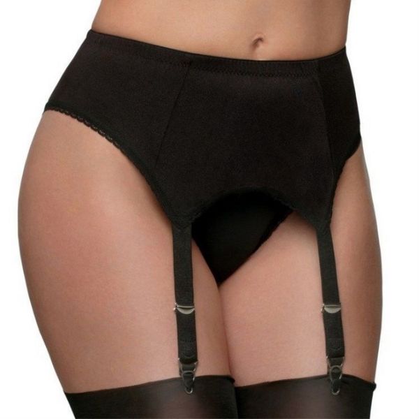 Sexy Damen-Nachtclubbekleidung, seidiger Satin, 3 Hakenösen, 6 Metallschnallen, Träger, Dessous-Straps, elastischer Strumpfgürtel, S-XXL, ohne Strumpf, mehrfarbig