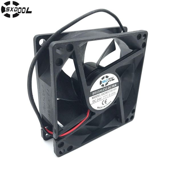 

sxdool sxd8025b24h 80*80*25mm dual ball bearing dc 24v 0.20a 2p 3800rpm 51cfm axial case cooling fan