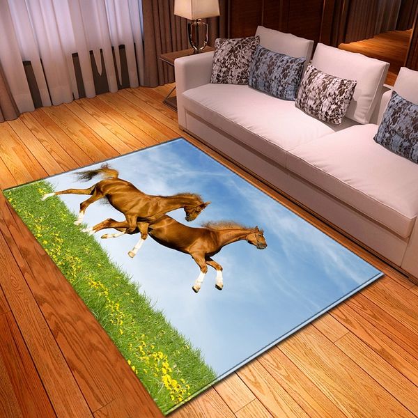 

living room carpet bedroom floor mat wolf pattern flexible mat home kitchen art door soft large blanket bedroom cb4517/o