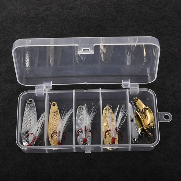 

zinc alloy 10pcs/set spoon fishing lures spinner baits with feather fishing lures spoon lure hard baits pike tackle