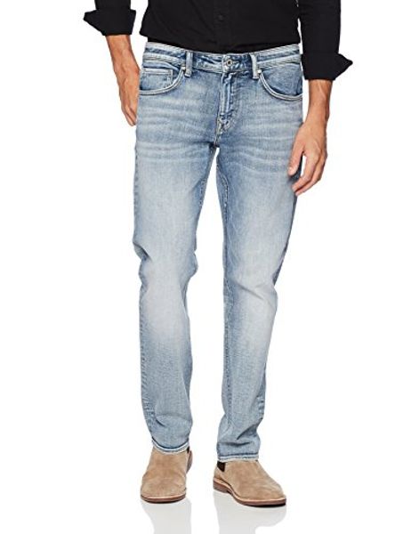 

denim garage classics men's relaxed straight leg stretch jean mid blue