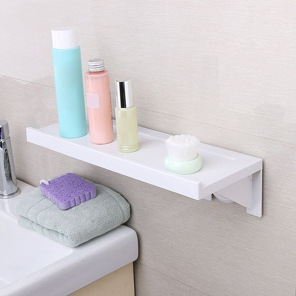 

bathroom shelf suction cup rack wall storage organizer kitchen display shelves punch save space htq99