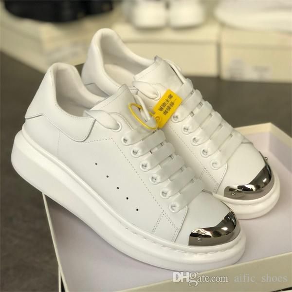 

luxury designer shoes all black iron head trainers leather platform sneakers women men flat casual party wedding shoes oversized shoes us12