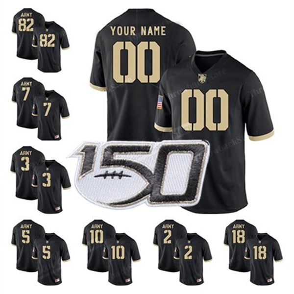 

2019 army black knights #13 christian anderson 20 anthony adkins 32 artice hobbs iv 34 rashaad bolton 40 cade barnard white ncaa jersey, Black;red