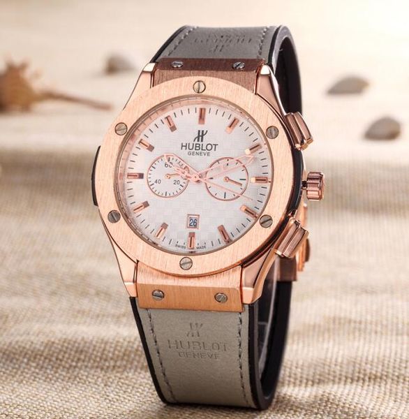 

2019 new 13 hublot famou watche men watch leather belt men port watch women gift no box 005, Slivery;brown
