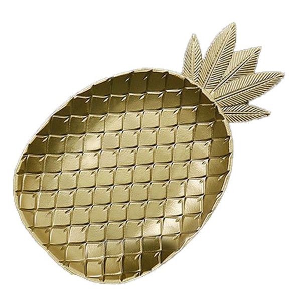 

Simple Scandinavian Style Wooden Golden Tray Pineapple Shape Snack Fruit Bowl Wooden Storage Tray