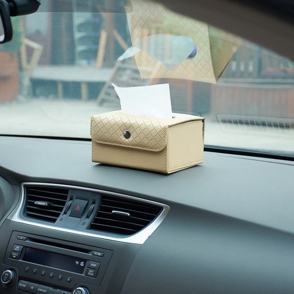 

foldable car tissue box pu towel napkin holder case container auto interior tissue case organizer 1 pcs
