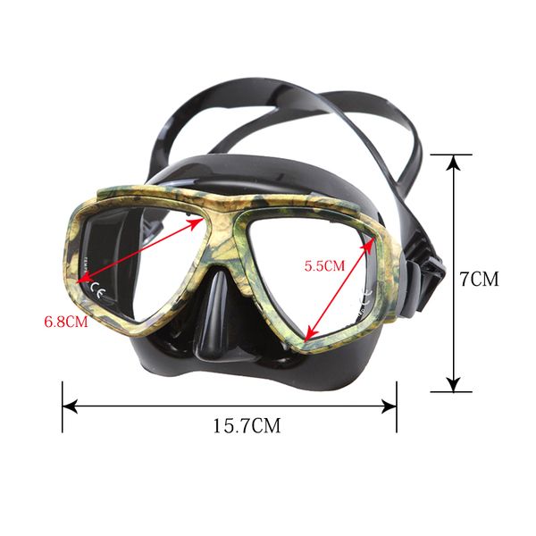 

camouflage diving snorkel mask nearsighted lenses mask scuba dive snorkel fi-19ing