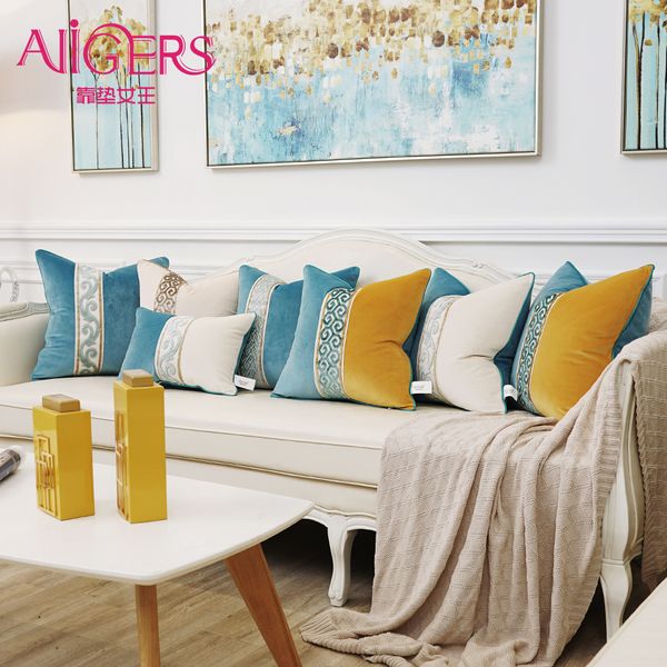 Pillow Case Avigers Luxury Velvet Striped Cushion Covers Orange