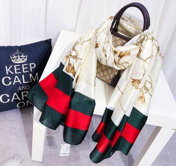 

2018 new satin gift long scarf summer beach sunscreen beach towel hundred change shawl scarf wholesale for women, Blue;gray