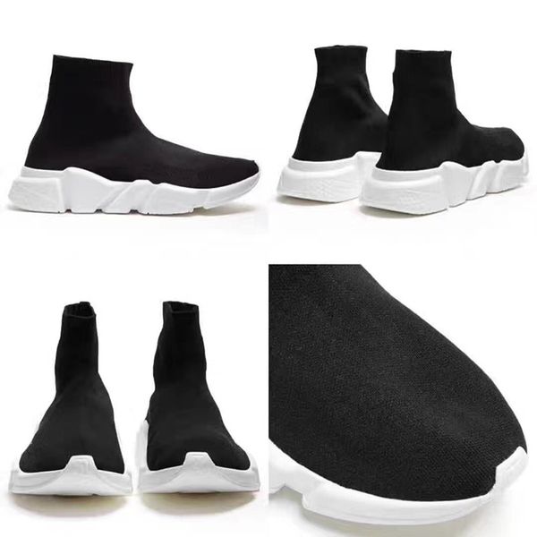 

2019 INS Fashion Luxury Brand Designer Shoes Speed Trainer Black Red Mr Porter Triple Black Flat Fashion Socks Boots Sneaker Speed Trainer