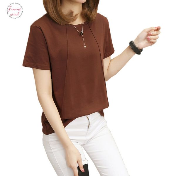 

2020 new women t shirts casual solid t tee summer female t shirt short sleeve loose 5xl shirt for women, White