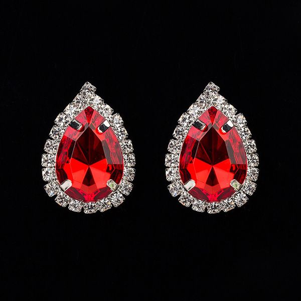 

concise alloy set colour crystal drip form personality ear nail ornaments, Golden
