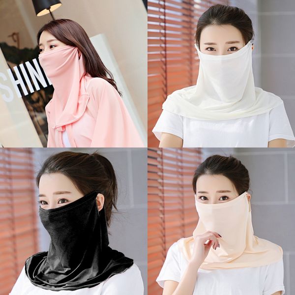 

brdnt silk riding face mask scarf cycling triangle scarf running sport bandana neck face er for fishing anti-uv hiking hairb, Black