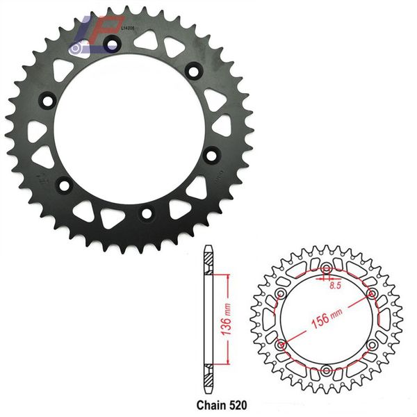 

motorcycle rear sprocket 520 38t 41t 42t 43t 44t 45t 46t for husqvarna 630 450 510 610 sm 450 630 smr 410 610 te sms rr