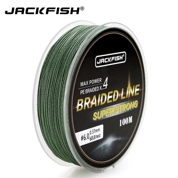

jackfish 100m 4 strand pe braided fishing line with gift 10-80lb pe fishing line with package carp saltwater